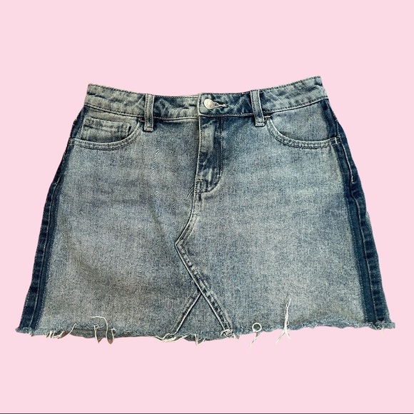Distressed Mini Denim Skirt